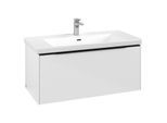 Villeroy und Boch Subway 3.0 Waschtisch-Unterschrank C569L1VE 97,3x42,9x47,8cm, mit LED/Griff Volcano black, brilliant white