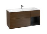 Villeroy und Boch Finion Waschtischunterschrank G070PDGN 119,6x59,1cm, Emotion, Regal rechts Black matt lacquer, Walnut veneer