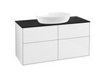 Villeroy und Boch Finion Waschtischunterschrank GA3200GF 120x60,3cm, Emotion, Abdeckplatte black matt, Glossy white lacquer