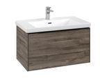 Villeroy und Boch Subway 3.0 Waschtisch-Unterschrank C573L1RK 77,2x42,9x47,8cm, mit LED/Griff Volcano black, stone oak