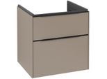 Villeroy und Boch Subway 3.0 Waschtisch-Unterschrank C578L1VM 57,2x57,6x47,8cm, mit LED/Griff Volcano black, taupe