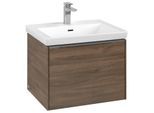 Villeroy und Boch Subway 3.0 Waschtisch-Unterschrank C577L0VH 57,2x42,9x47,8cm, mit LED/Griff Aluminium glänzend, arizona oak