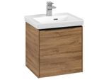 Villeroy und Boch Subway 3.0 Waschtisch-Unterschrank C58101RH 42,3x42,9x37,75cm, Schanier links/Griff Volcano black, kansas oak