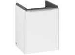 Villeroy und Boch Subway 3.0 Waschtisch-Unterschrank C58300VF 35,1x42,9x30,9cm, Schanier links/Griff Aluminium glänzend, pure white