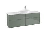 Villeroy und Boch Finion Waschtischunterschrank F97100GM 160x60,3cm, Abdeckplatte white matt, Olive Matt Lacquer