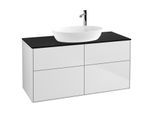 Villeroy und Boch Finion Waschtischunterschrank F91200MT 120x60,3cm, Abdeckplatte black matt, White matt lacquer