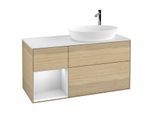 Villeroy und Boch Finion Waschtischunterschrank G921MTPC 120cm, Abdeckplatte white matt, Emotion, Regale White matt lacquer, Oak Veneer