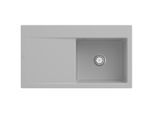 Villeroy und Boch Subway Style 50 Einbauspüle 335101SM Becken rechts, Ablaufgarnitur mit Handbetätigung, 900 x 510 mm, Steam