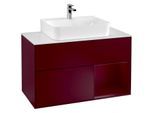 Villeroy und Boch Finion Waschtischunterschrank G121HBHB 100cm, Abdeckplatte white matt, Emotion, Regal rechts Peony, Peony Matt