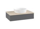 Villeroy & Boch Antao Waschtischunterschrank 800x190x500mm L08113GK mit Beleuchtung mit Struktur FK/AP: GK/3