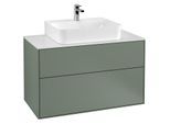 Villeroy und Boch Finion Waschtischunterschrank G10100GM 100x60,3x50,1cm, Abdeckplatte white matt, Olive Matt Lacquer