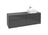 Villeroy und Boch Collaro Waschtischunterschrank C05100FP 160 x 54,8 x 50 cm, Waschtisch rechts, Glossy Grey
