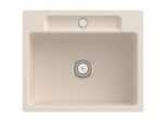 Villeroy und Boch Siluet Flächenbündige Spüle 33461FFU mit Ablaufgarnitur und Handbetätigung, Ivory