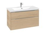 Villeroy und Boch Subway 3.0 Waschtisch-Unterschrank C57000VJ 97,3x57,6x47,8cm, ohne LED/Griff Aluminium glänzend, nordic oak