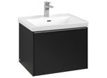 Villeroy und Boch Subway 3.0 Waschtisch-Unterschrank C577L0VL 57,2x42,9x47,8cm, mit LED/Griff Aluminium glänzend, volcano black