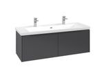 Villeroy und Boch Subway 3.0 Waschtisch-Unterschrank C601L2VR 127,2x42,9x47,8cm, mit LED/Griff monochrom, graphite