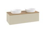 Villeroy und Boch Antao Waschtisch-Unterschrank L35111HJ mit Beleuchtung, 120x36x50cm, Waschbeckenplattenfarbe honey oak, silk grey matt lacquer