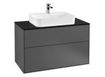 Villeroy und Boch Finion Waschtischunterschrank F35200GK 100x60,3cm, Abdeckplatte black matt, Anthracite matt