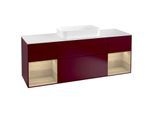 Villeroy und Boch Finion Waschtischunterschrank G331PCHB 160cm, Abdeckplatte white matt, Emotion, Regale Oak Veneer, Peony Matt