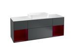 Villeroy und Boch Finion Waschtischunterschrank G331HBHG 160cm, Abdeckplatte white matt, Emotion, Regale Peony matt lacquer, Midnight Blue Matt Lacquer