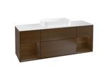 Villeroy und Boch Finion Waschtischunterschrank F331GNGN 160x60,3cm, Abdeckplatte white matt, Regale Walnut veneer, Walnut veneer