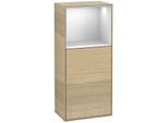 Villeroy und Boch Finion Seitenschrank F510MTPC 41,8x93,6x27cm, rechts, Regal oben White Matt, Oak Veneer