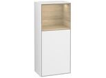 Villeroy und Boch Finion Seitenschrank F510PCGF 41,8x93,6x27cm, rechts, Regal oben Oak Veneer, Glossy white lacquer