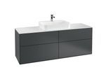 Villeroy und Boch Finion Waschtischunterschrank G44100HG 160x60,3cm, Emotion, Abdeckplatte white matt, Midnight Blue Matt Lacquer