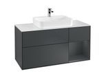 Villeroy und Boch Finion Waschtischunterschrank G421HGHG 120cm, Abdeckplatte white matt, Emotion, Regal rechts Midnight Blue matt, Midnight Blue Matt Lacquer