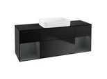 Villeroy und Boch Finion Waschtischunterschrank G742HGPD 160x60,3x50,1cm, Regale Midnight matt lacquer, Black matt lacquer