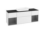 Villeroy und Boch Finion Waschtischunterschrank F742GKGF 160x60,3x50,1cm, Regale Anthracite matt lacquer, Glossy white lacquer