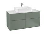 Villeroy und Boch Finion Waschtischunterschrank F13100GM 120x60,3cm, Abdeckplatte white matt, Olive Matt Lacquer