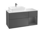 Villeroy und Boch Finion Waschtischunterschrank G151GKGK 120cm, Abdeckplatte white matt, Emotion, Regal links Anthracite matt, Anthracite matt