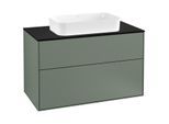 Villeroy und Boch Finion Waschtischunterschrank F23200GM 100x60,3cm, Abdeckplatte black matt, Olive Matt Lacquer