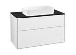 Villeroy und Boch Finion Waschtischunterschrank F23200GF 100x60,3cm, Abdeckplatte black matt, Glossy white lacquer