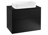 Villeroy und Boch Finion Waschtischunterschrank G22200PD 80x60,3cm, Emotion, Abdeckplatte black matt, Black matt lacquer