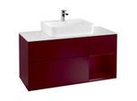 Villeroy und Boch Finion Waschtischunterschrank G171HBHB 120cm, Abdeckplatte white matt, Emotion, Regal rechts Peony, Peony Matt