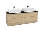 Villeroy und Boch Finion Waschtischunterschrank F18200PC 160x60,3cm, Abdeckplatte black matt, Oak Veneer