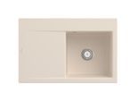 Villeroy und Boch Subway Style 45 Einbauspüle 334701FU rechts, mit Ablaufgarnitur, Handbetätigung, ivory CeramicPlus, 78 x 51 cm