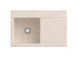 Villeroy und Boch Subway Style 45 Flat Einbauspüle 334801FU links, mit Ablaufgarnitur, Handbetätigung, ivory CeramicPlus, 78 x 51 cm