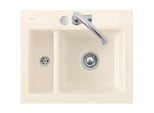 Villeroy und Boch Subway Flächenbündige Spüle 67802FFU mit Ablaufgarnitur und Exzenterbetätigung, Ivory
