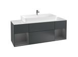 Villeroy und Boch Finion Waschtischunterschrank G211GKHG 160cm, Abdeckplatte white matt, Emotion, Regale Anthracite matt lacquer, Midnight Blue Matt Lacquer