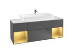 Villeroy und Boch Finion Waschtischunterschrank G211HFGK 160cm, Abdeckplatte white matt, Emotion, Regale Gold matt lacquer, Anthracite matt