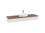 Villeroy und Boch Antao Waschtisch-Unterschrank K14052GF 160x19x50cm, Hahnlochbohrung, Waschbeckenplattenfarbe warm walnut, glossy white lacquer