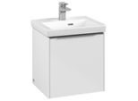 Villeroy und Boch Subway 3.0 Waschtisch-Unterschrank C58100VE 42,3x42,9x37,75cm, Schanier links/Griff Aluminium glänzend, brilliant white
