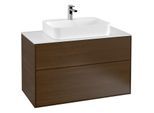 Villeroy und Boch Finion Waschtischunterschrank G35100GN 100x60,3cm, Emotion, Abdeckplatte white matt, Walnut veneer
