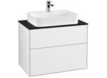 Villeroy und Boch Finion Waschtischunterschrank F34200GF 80x60,3cm, Abdeckplatte black matt, Glossy white lacquer