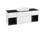 Villeroy und Boch Finion Waschtischunterschrank F332PDGF 160x60,3cm, Abdeckplatte black matt, Regale Black matt lacquer, Glossy white lacquer