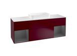 Villeroy und Boch Finion Waschtischunterschrank G331GKHB 160cm, Abdeckplatte white matt, Emotion, Regale Anthracite matt lacquer, Peony Matt
