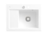 Villeroy und Boch Subway 45 Compact Einbauspüle 331302R1 rechts, mit Ablaufgarnitur, Excenterbetätigung, 650 x 510 mm, weiß alpin CeramicPlus